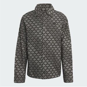 adidas Men's Black and Gray Monogram denim shirt